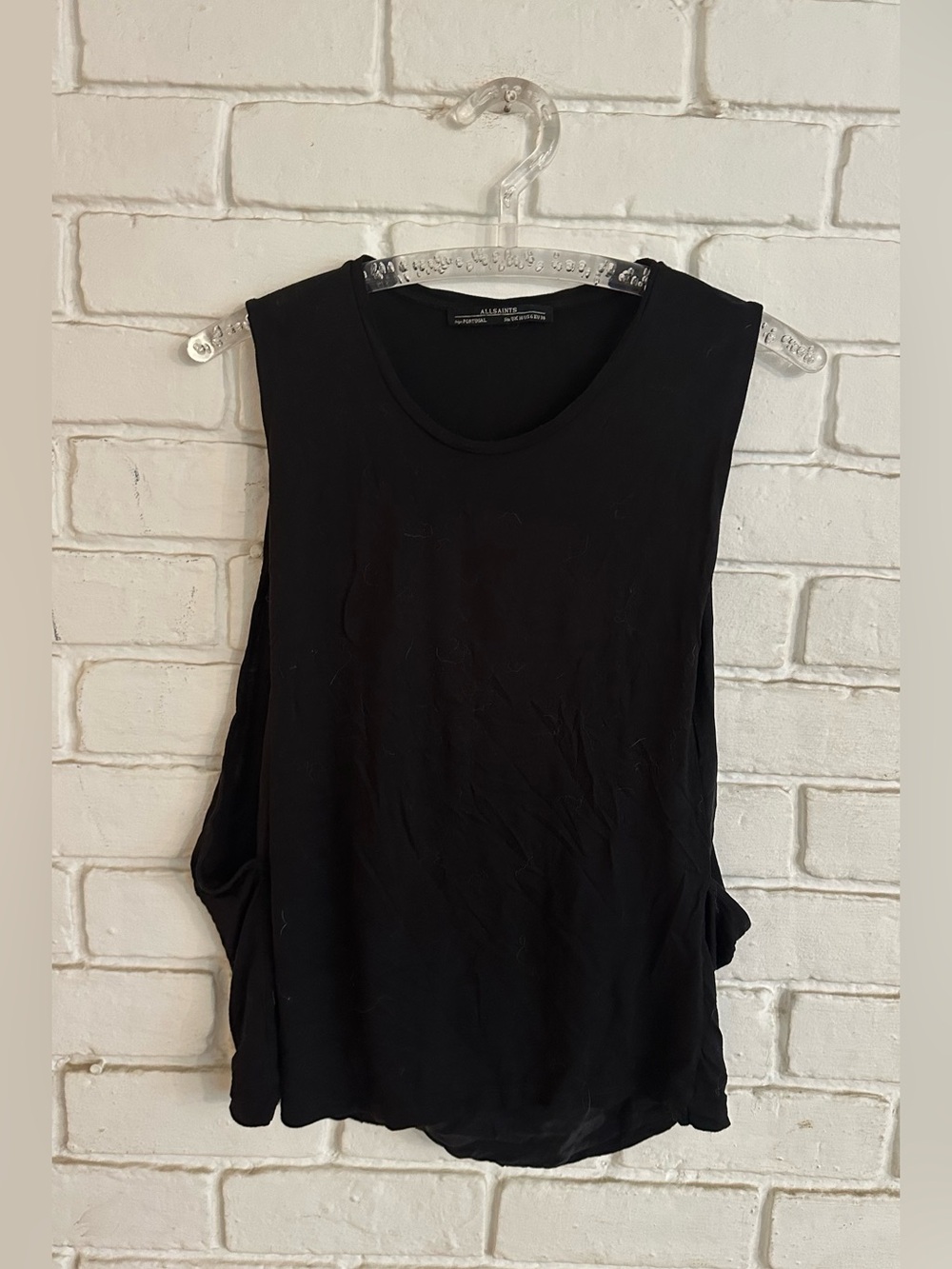 All Saints Black Sleeveless Muscle Tank